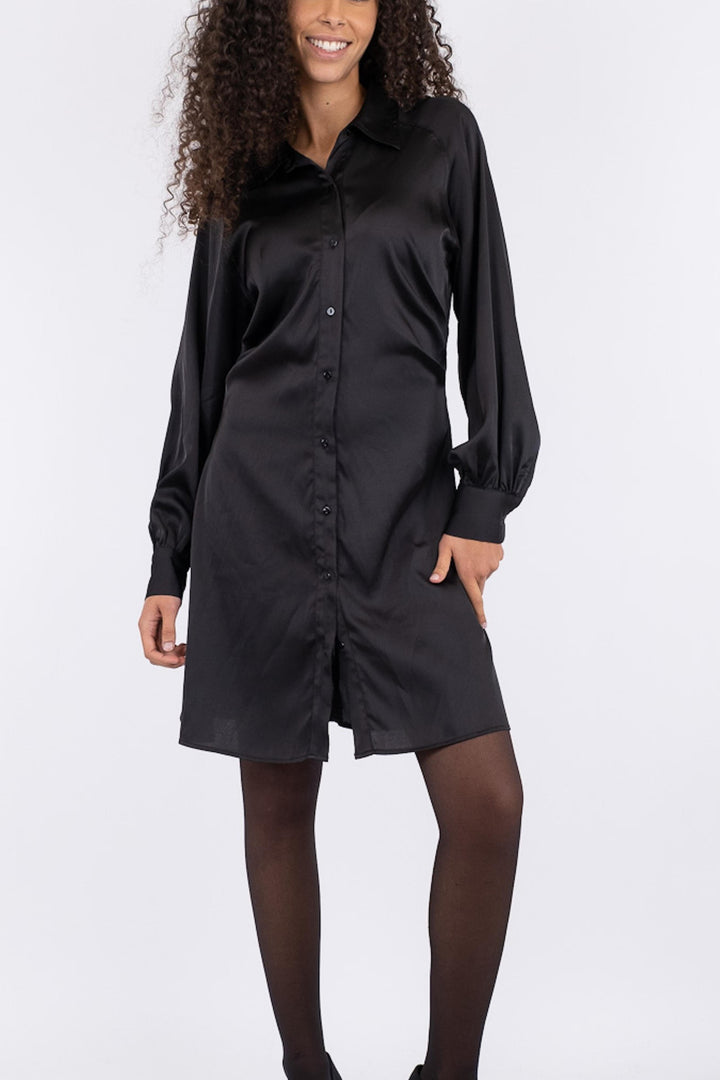 Neo Noir - Naila Sateen Dress - Black