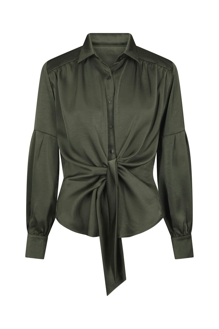 Neo Noir - Naja Satin Shirt 160801 - 591 - Deep Green