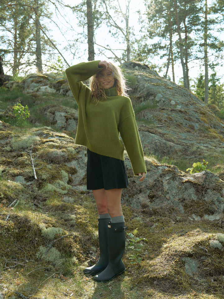Neo Noir - Naline Knit Blouse 165512 - 340 - Sage Green Strikbluser 