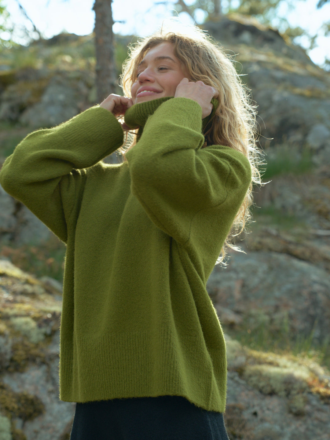 Neo Noir - Naline Knit Blouse 165512 - 340 - Sage Green Strikbluser 