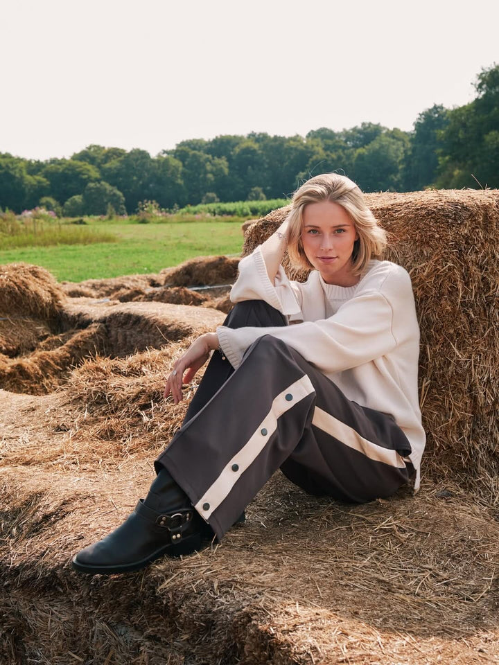 Neo Noir - Nello Button Knit Blouse 164512 - 124 - Ivory Bluser 