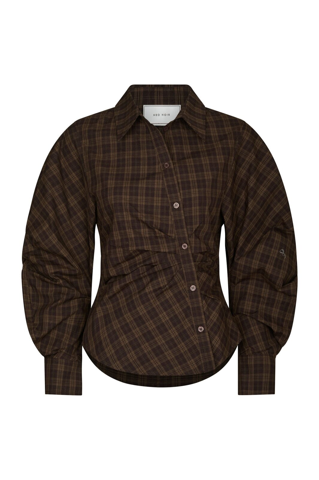 Neo Noir - Neoella Check Shirt 167459 - 676 - Dark Brown