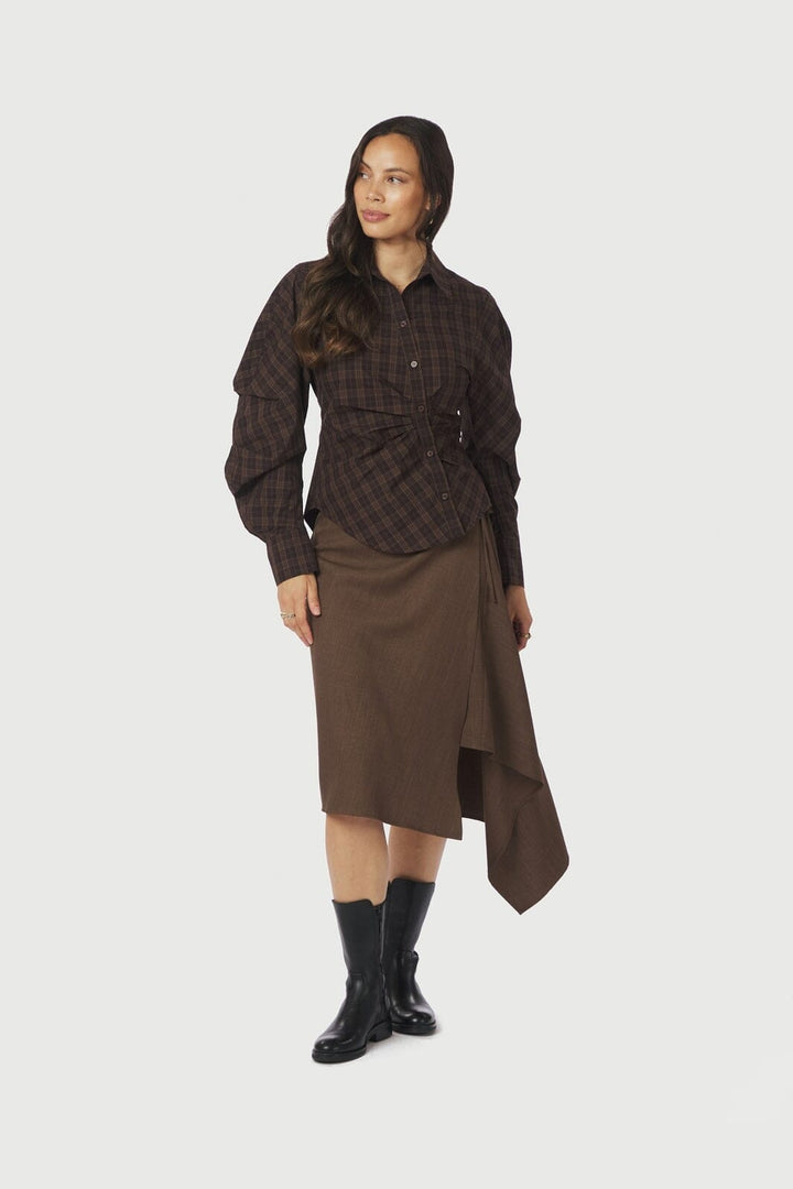 Neo Noir - Neoella Check Shirt 167459 - 676 - Dark Brown