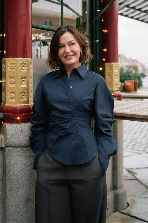 Neo Noir - Neoella Solid Shirt 167252 - 141 - Navy Skjorter 