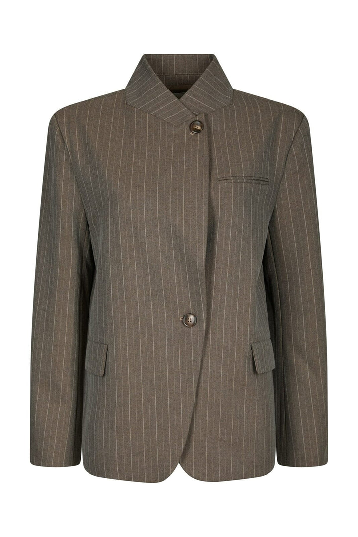 Neo Noir - Nerine Pinstripe Blazer 170127 - 811 - Dark Taupe
