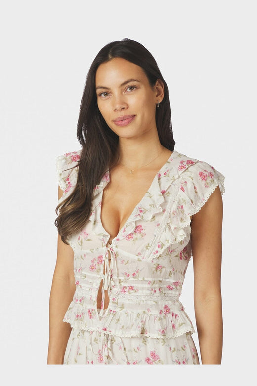 Neo Noir - Netali Spring Flower Top 168728 - 121 - Off White