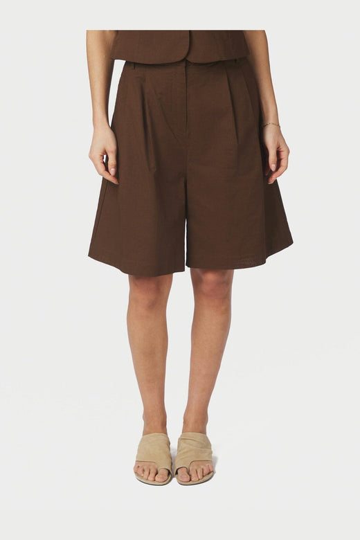 Neo Noir - Nika Linen Shorts 168253 - 676 - Dark Brown