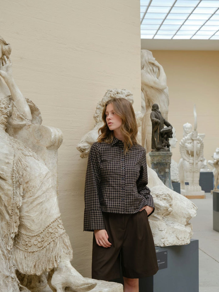 Neo Noir - Nika Structure Shorts 164538 - 676 - Dark Brown Shorts 