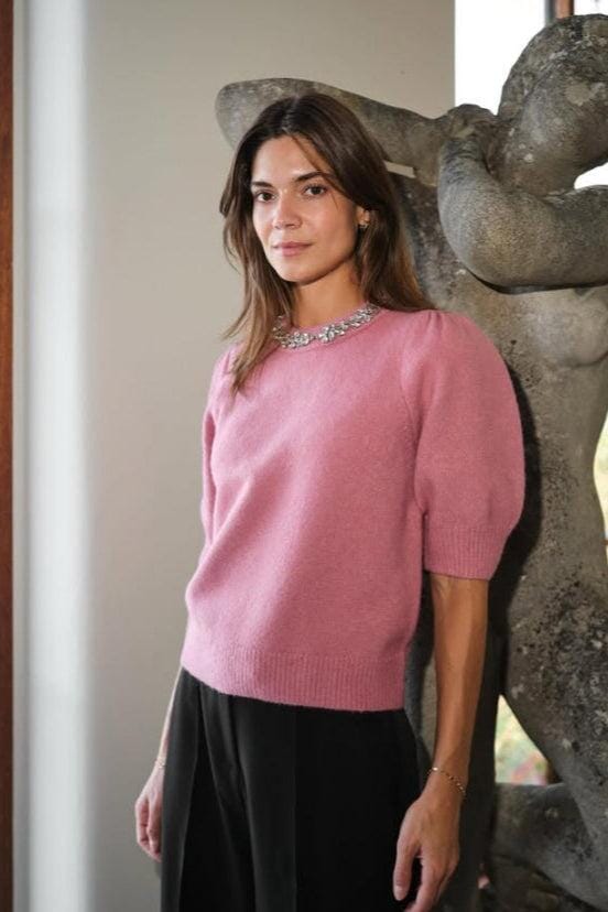 Neo Noir - Nnmaia Stone Knit Blouse 162914 - 165 - Rose Bluser 