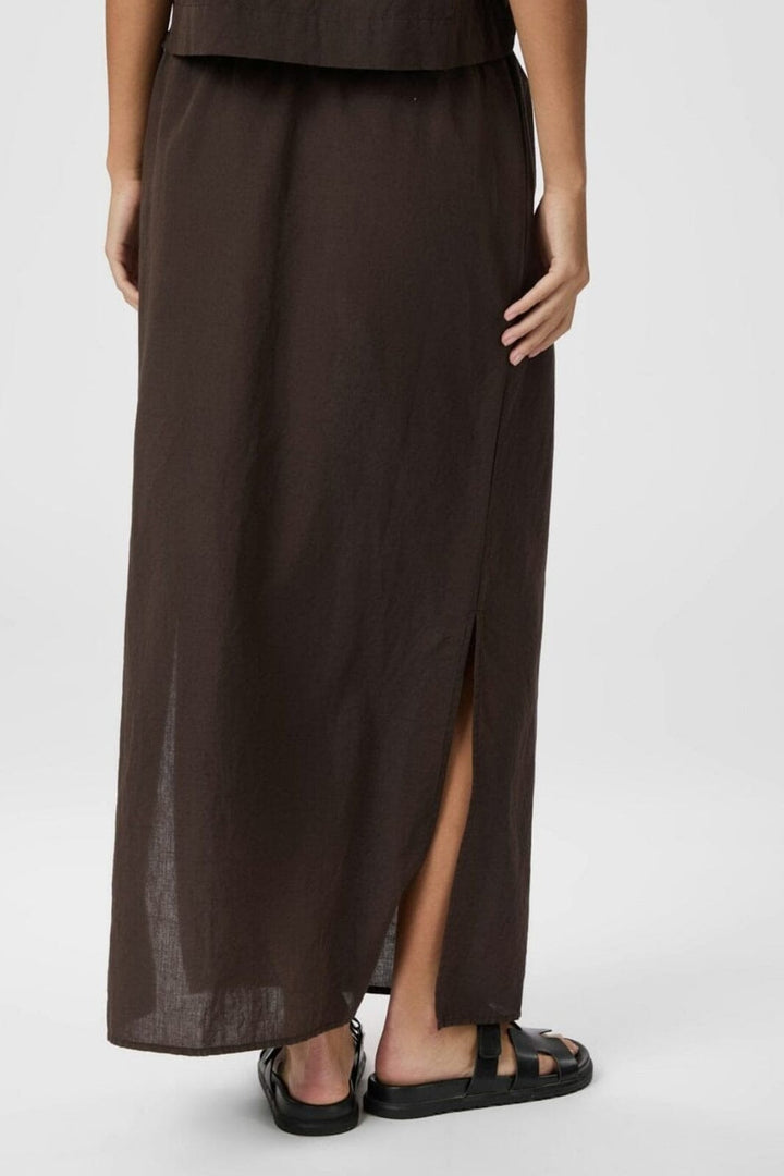 Neo Noir - Noa Linen Skirt 159936 - 676 - Dark Brown