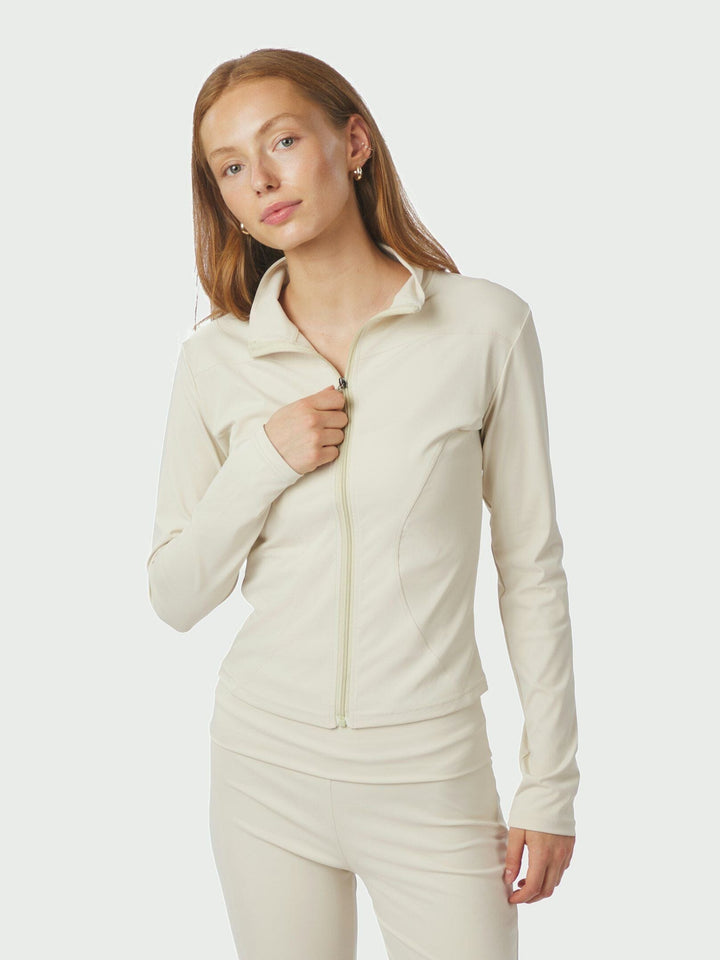 Neo Noir - Nolana Zip Blouse 167175 - 124 - Ivory Bluser 