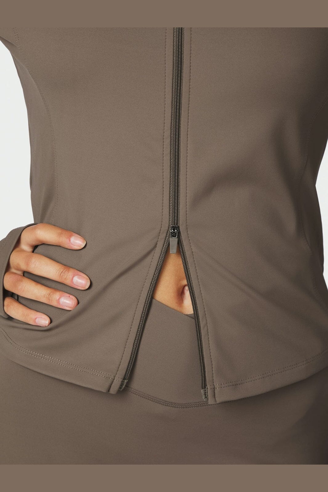 Neo Noir - Nolana Zip Blouse 167175 - 492 - Mushroom