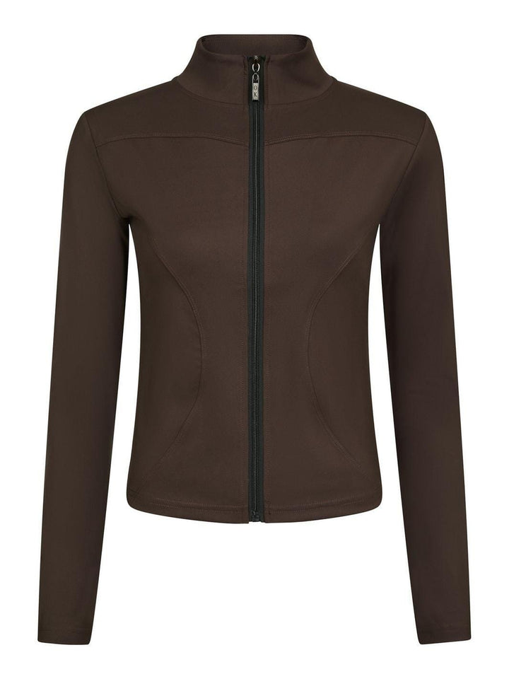 Neo Noir - Nolana Zip Blouse 167175 - 584 - Chocolate Brown Bluser 