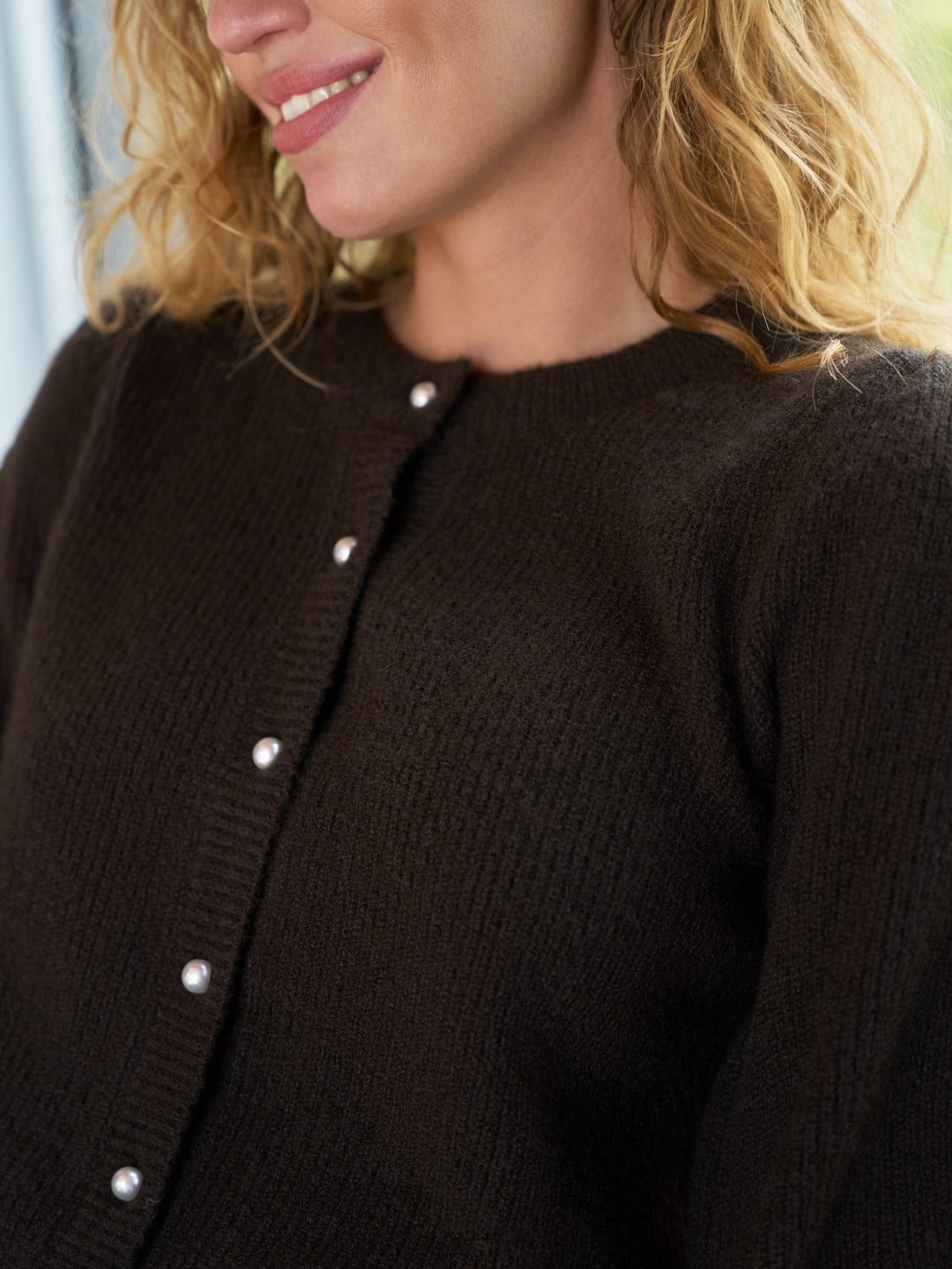 Neo Noir - Nuna Knit Cardigan 162242 - 210 - Brown Cardigans 