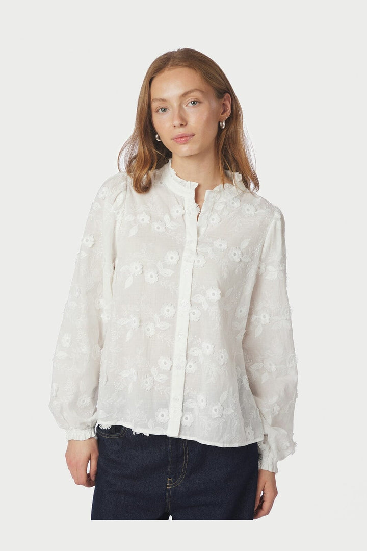 Neo Noir - Oda Deco Emb Shirt 166733 - 120 - White