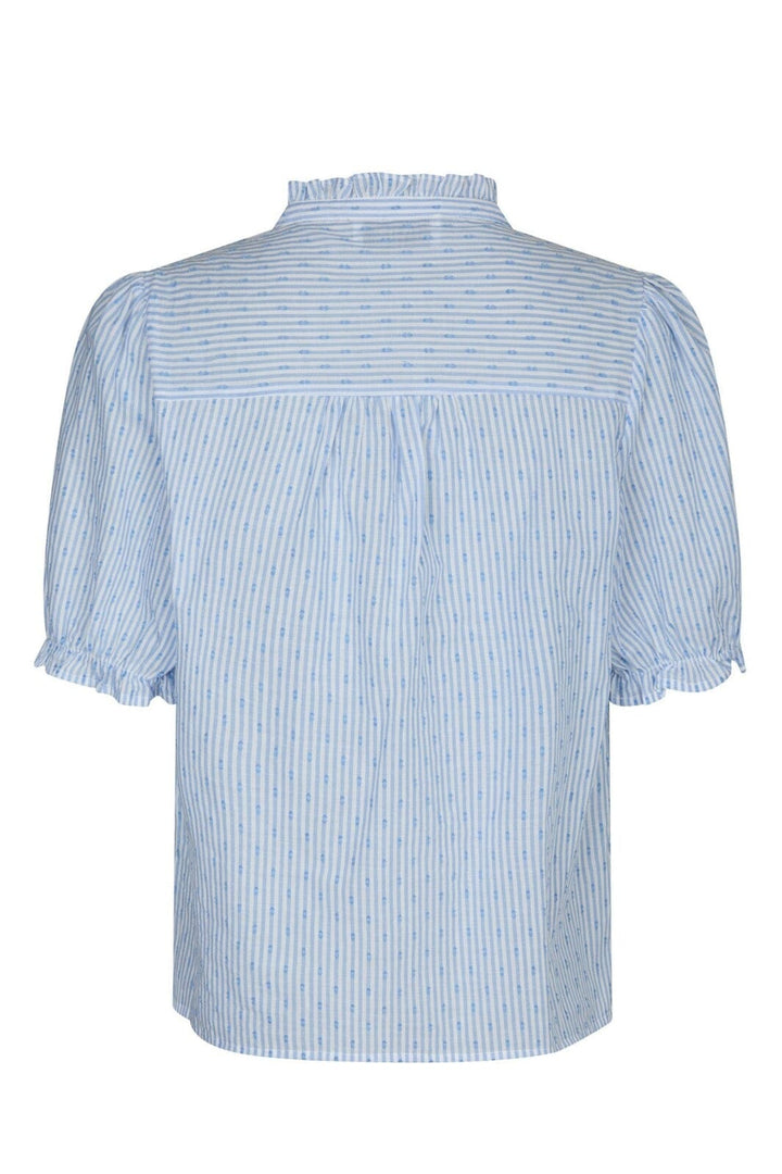 Neo Noir - Odesa Dot Stripe Blouse 166039 - 145 - Light Blue