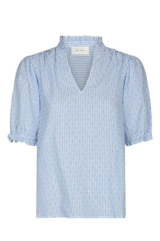 Neo Noir - Odesa Dot Stripe Blouse 166039 - 145 - Light Blue