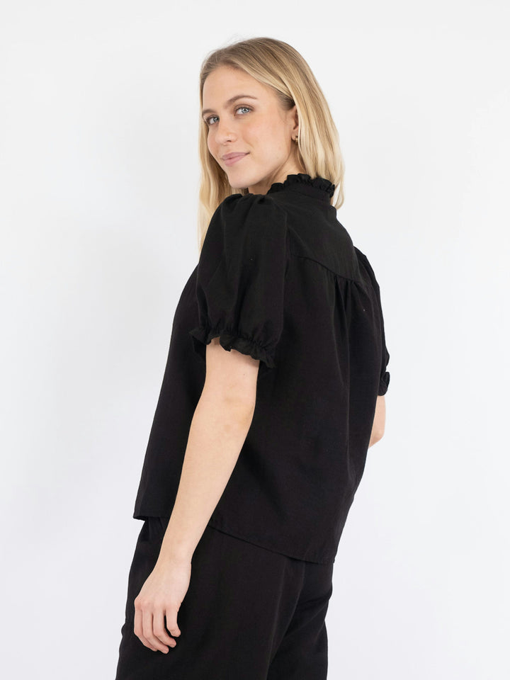 Neo Noir - Odesa Linen Blouse - Black