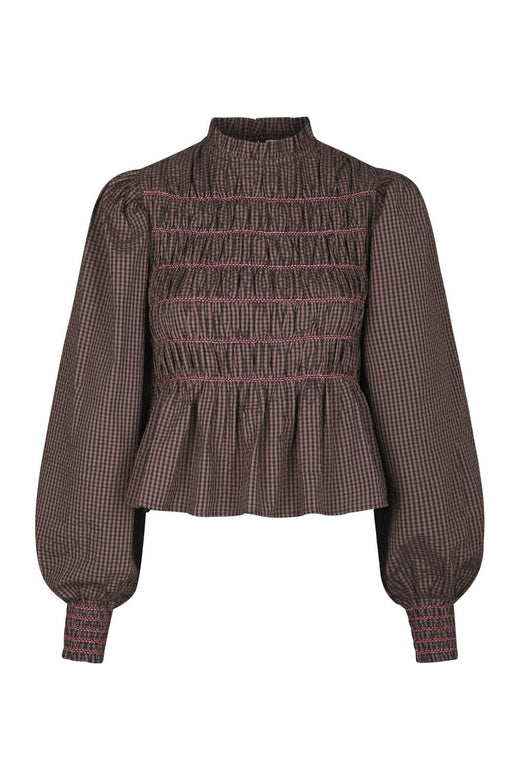 Neo Noir - Oliana Check Blouse 170534 - 306 - Dusty Brown