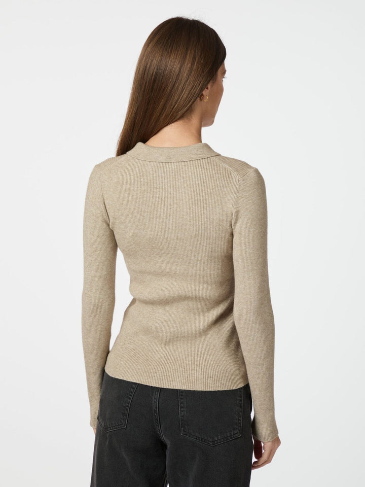 Neo Noir - Panama Knit Blouse 164017 - 976 - Beige Melange Bluser 