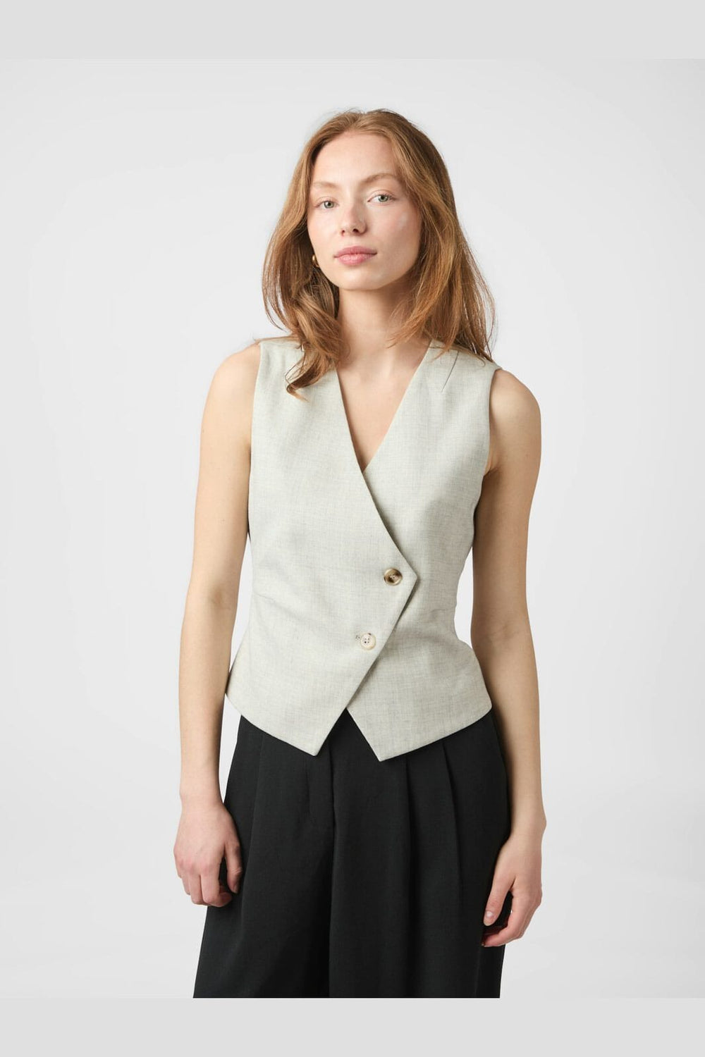 Neo Noir - Philippe Melange Waistcoat 165300 - 194 - Stone Melange