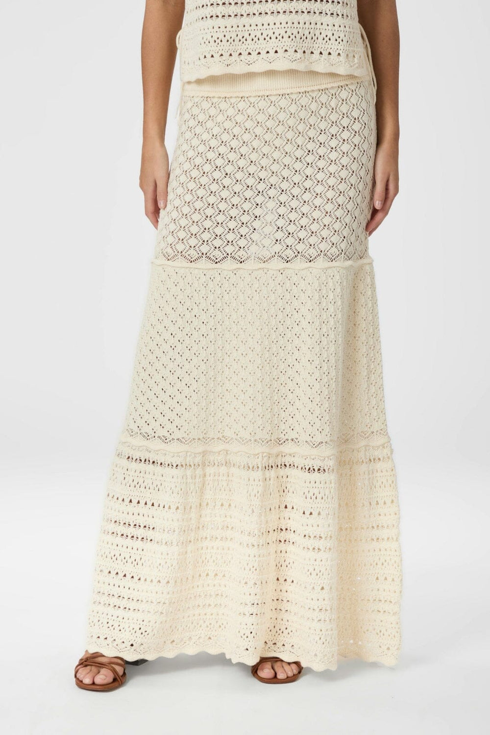 Neo Noir - Pillina Crochet Knit Skirt 165220 - 122 - Creme