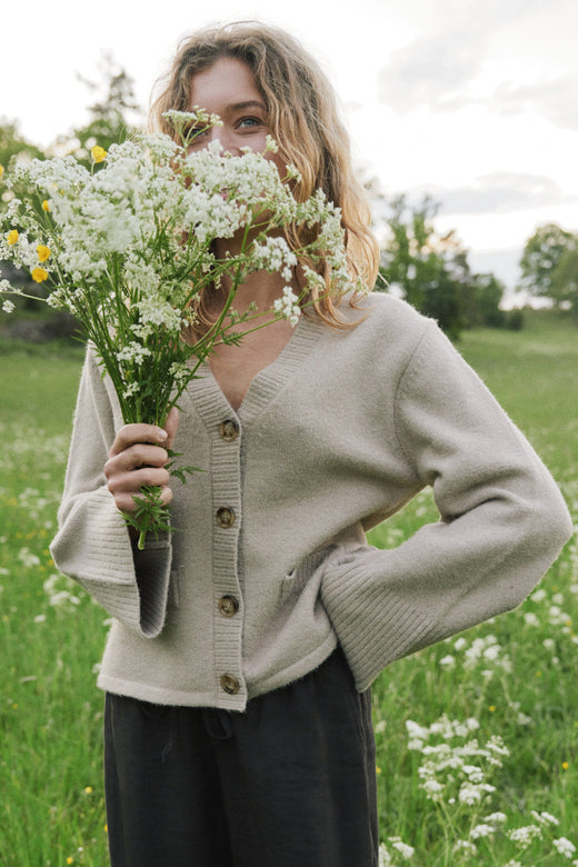 Neo Noir - Pixie Knit Cardigan 163069 - 189 - Warm Grey Cardigans 