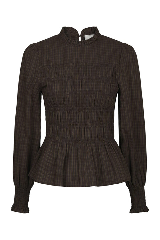 Neo Noir - Possa Big Check Blouse 170764 - 980 - Brown Check