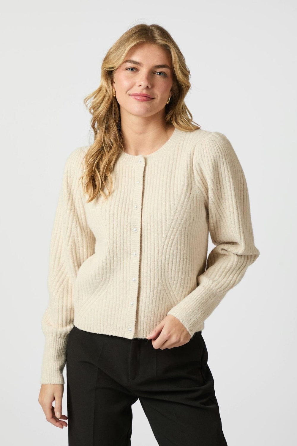 Neo Noir - Puli Knit Cardigan 164838 - 124 - Ivory