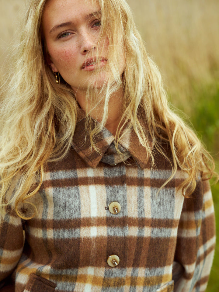 Neo Noir - Quinn Check Jacket 167488 - 543 - Camel Jakker 