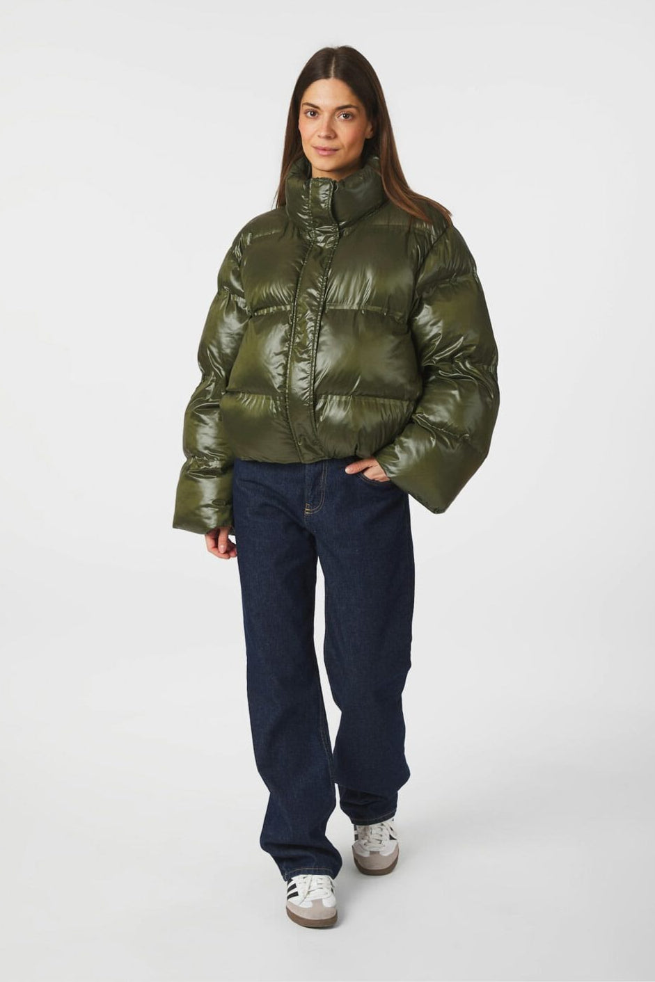 Neo Noir - Rhea Shiny Puffer Jacket 165094 - 605 - Olive