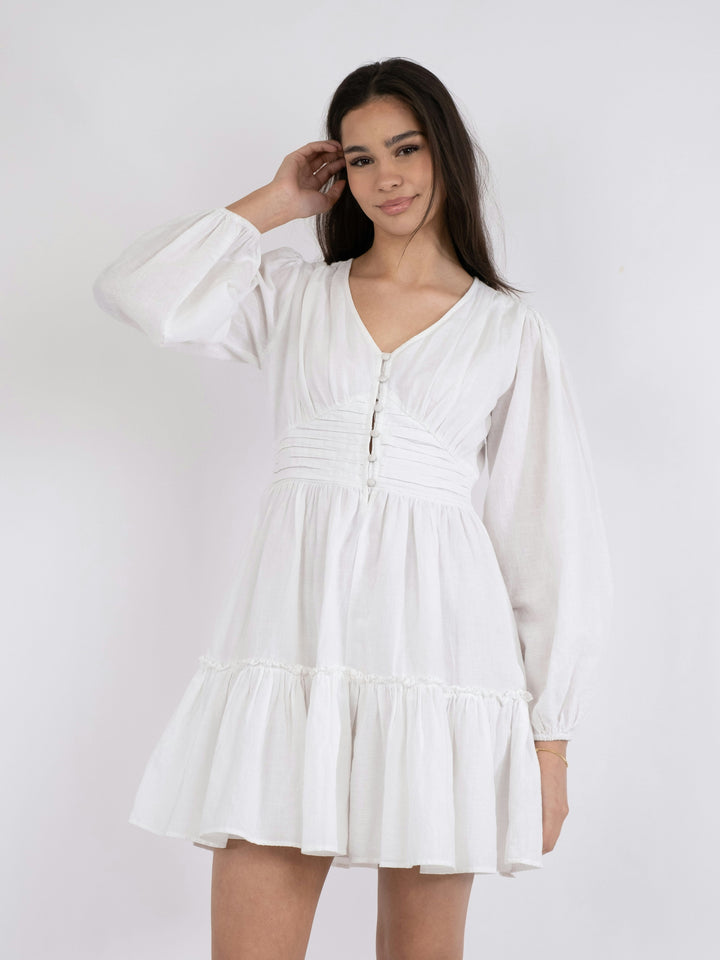 Neo Noir - Rihana Linen Dress - White