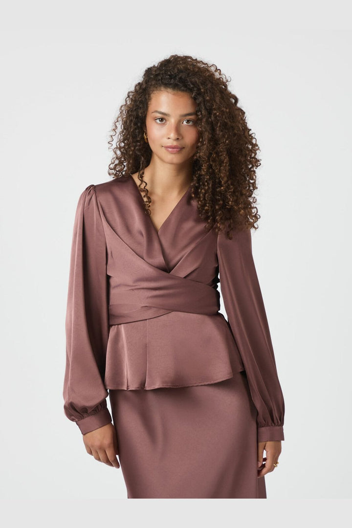 Neo Noir - Rista Heavy Sateen Blouse 164803 - 393 - Dark Rose