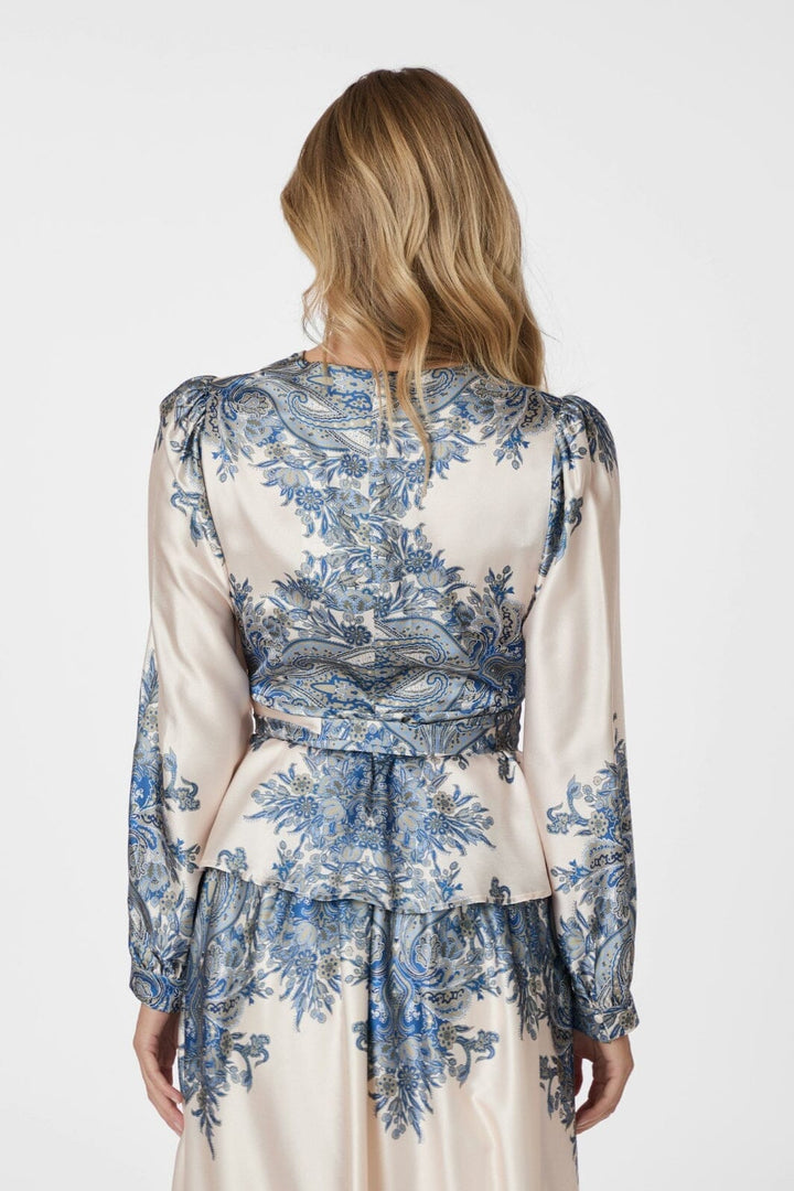 Neo Noir - Rista Paisley Border Blouse 166206 - 348 - Ash Blue