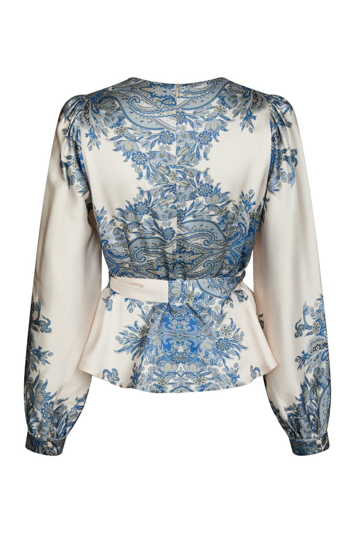Neo Noir - Rista Paisley Border Blouse 166206 - 348 - Ash Blue