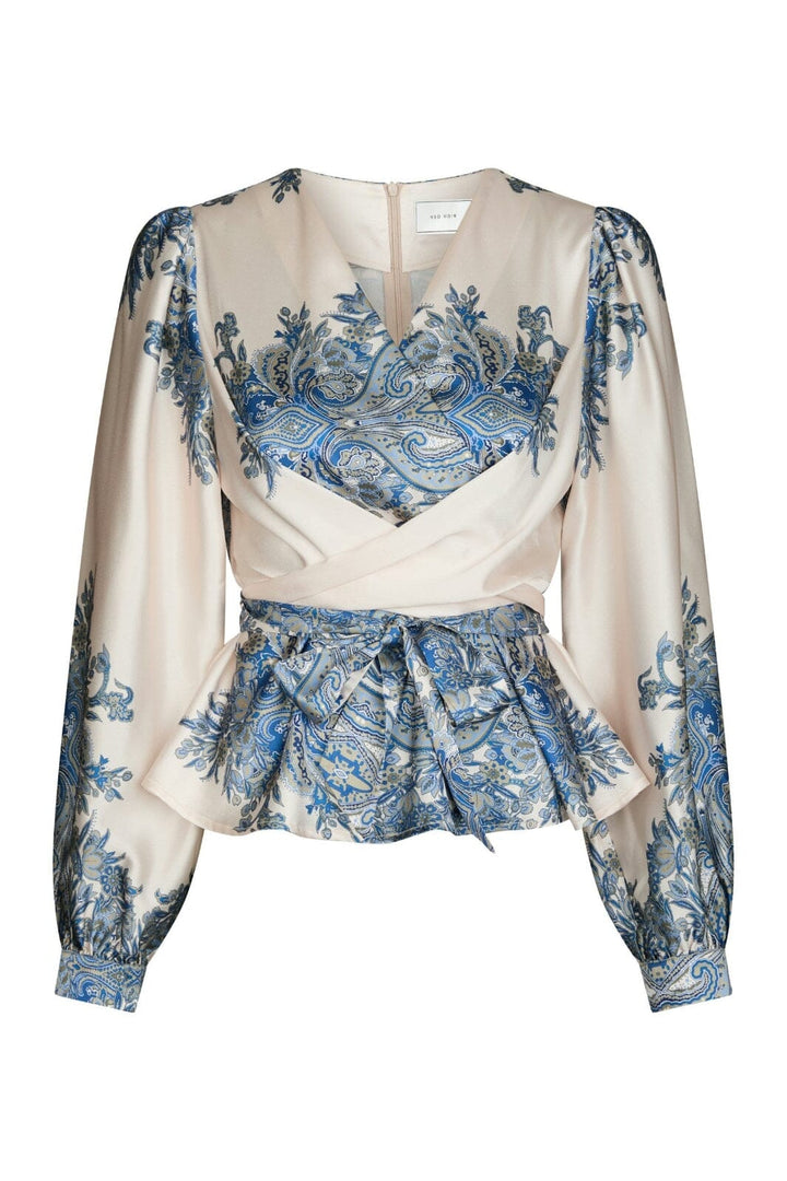 Neo Noir - Rista Paisley Border Blouse 166206 - 348 - Ash Blue