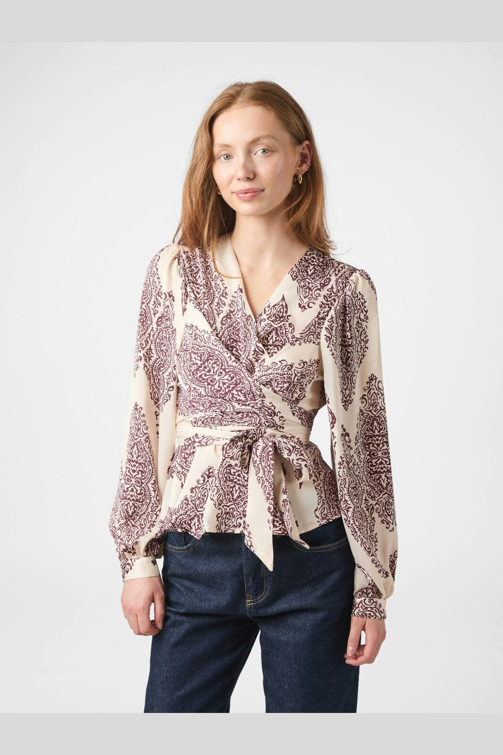 Neo Noir - Rista Paisley Drop Blouse 166208 - 174 - Burgundy