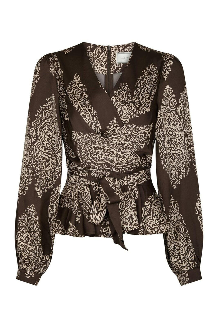 Neo Noir - Rista Paisley Drop Blouse 166208 - 676 - Dark Brown