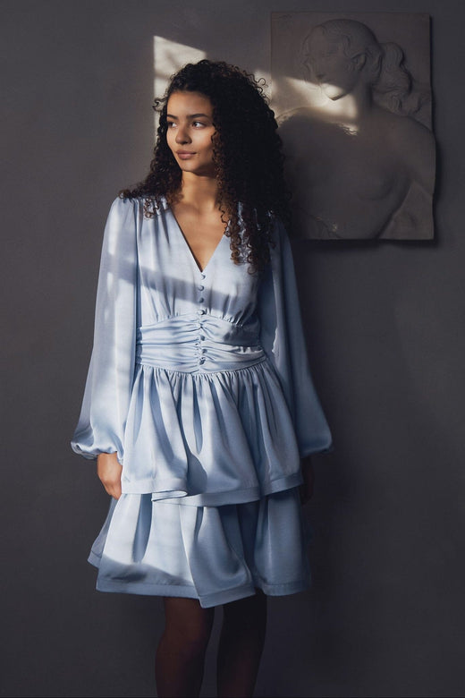 Neo Noir - Rivana Heavy Sateen Dress 168847 - 145 - Light Blue Kjoler 