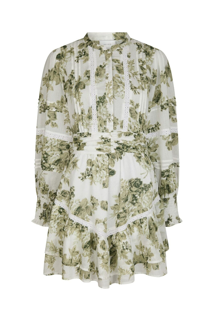 Neo Noir - Roberta Flower Flow Dress 165425 - 340 - Sage Green