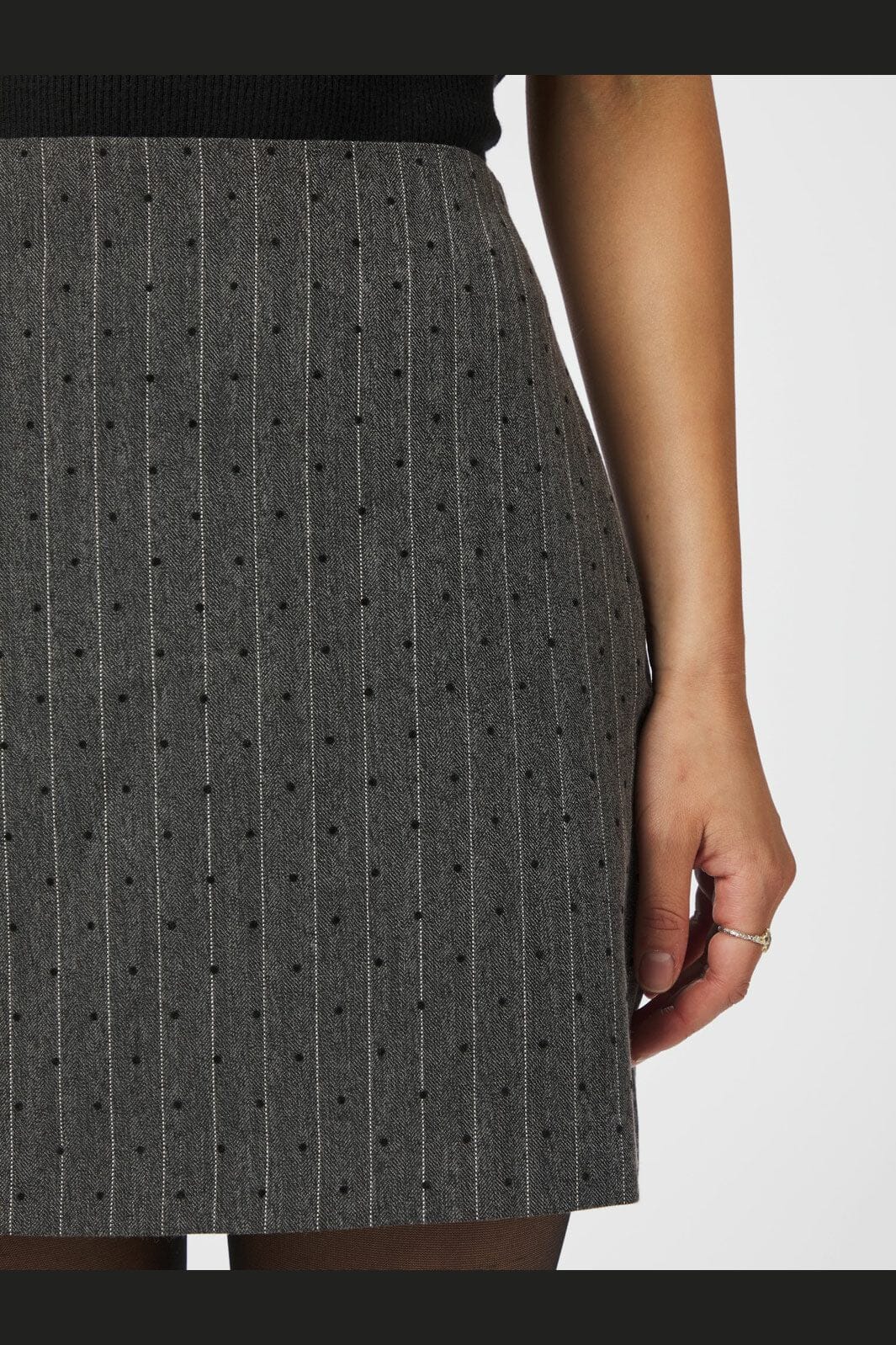 Neo Noir - Roe Mini Dot Skirt 166382 - 107 - Dark Grey Melange