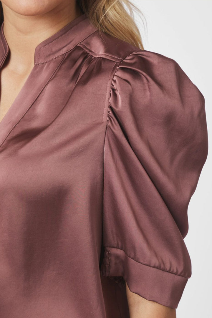 Neo Noir - Roella Heavy Sateen Blouse 162590 - 393 - Dark Rose