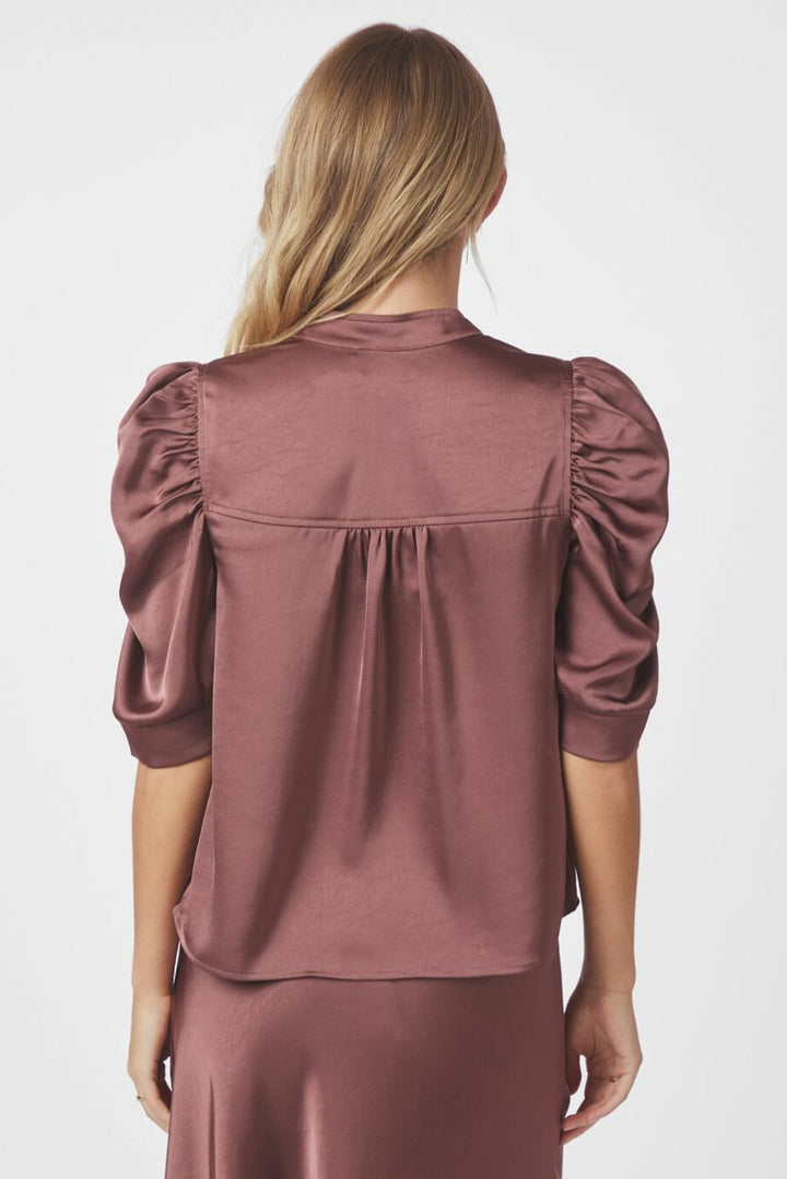 Neo Noir - Roella Heavy Sateen Blouse 162590 - 393 - Dark Rose