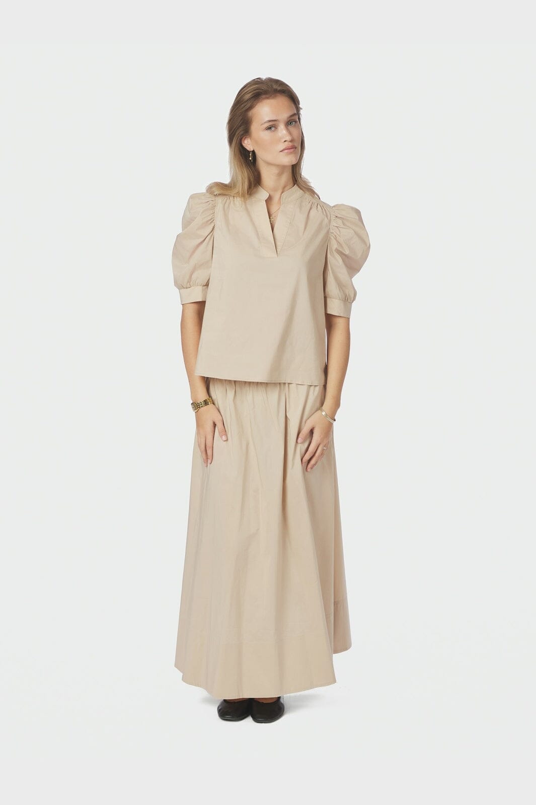 Neo Noir - Roella Poplin Blouse 164283 - 125 - Dark Sand