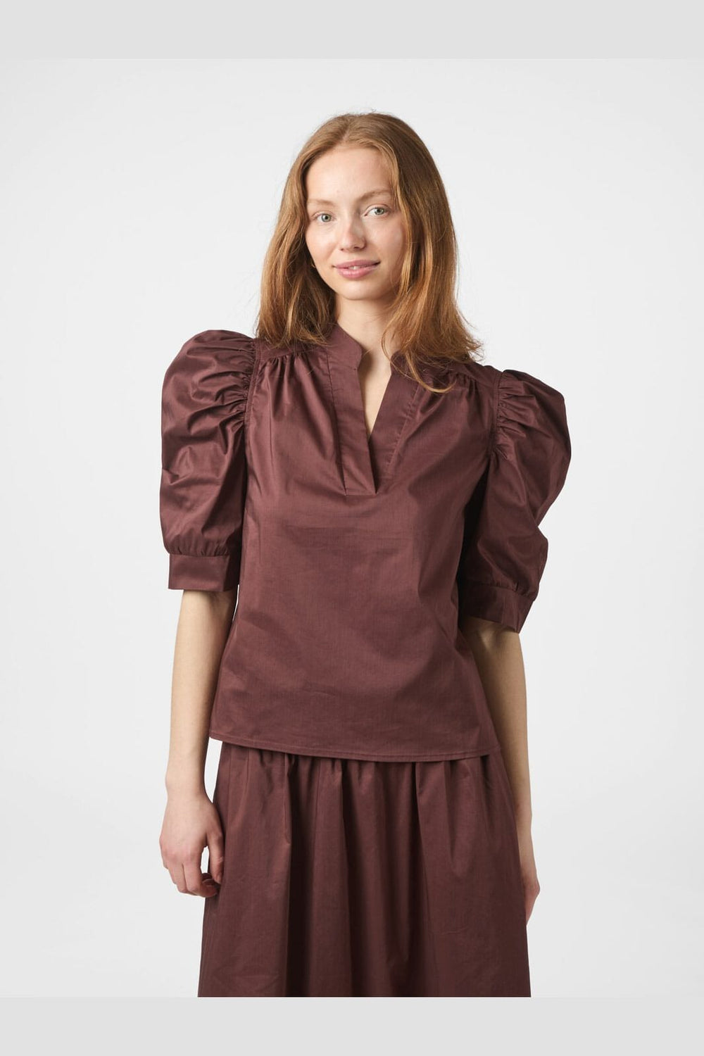 Neo Noir - Roella Poplin Blouse 164283 - 174 - Burgundy