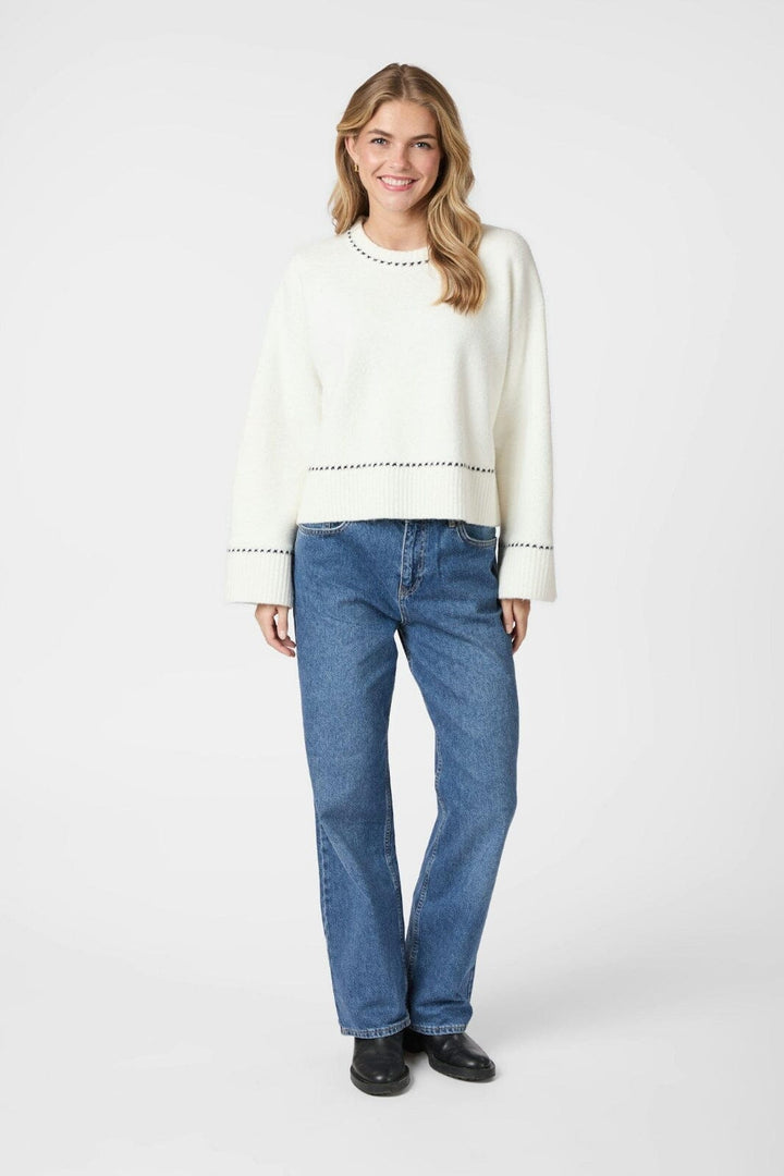Neo Noir - Roeme Knit Stitch Blouse 164818 - 121 - Off White