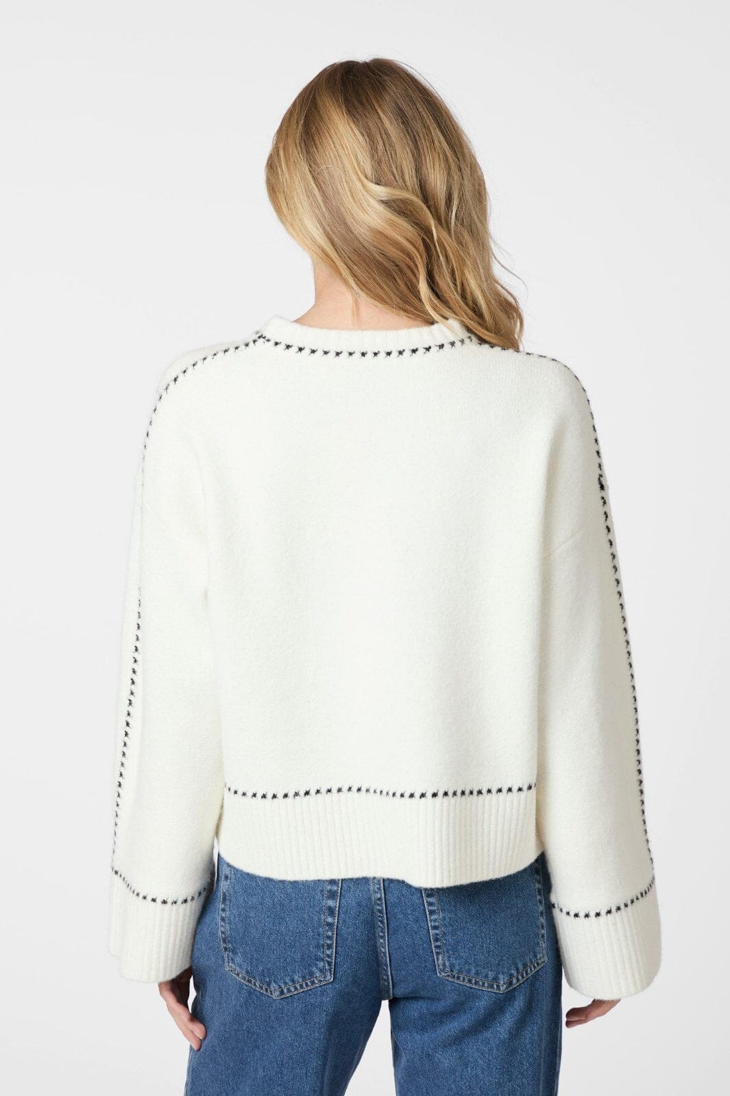 Neo Noir - Roeme Knit Stitch Blouse 164818 - 121 - Off White
