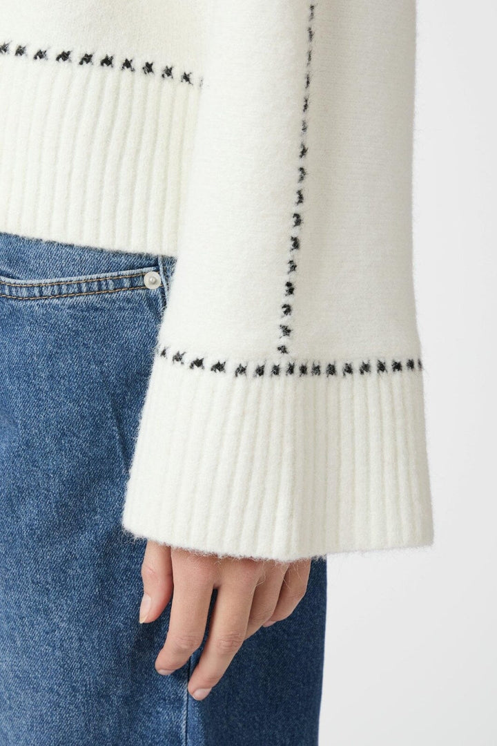 Neo Noir - Roeme Knit Stitch Blouse 164818 - 121 - Off White