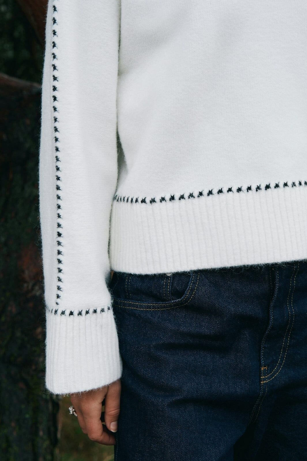 Neo Noir - Roeme Knit Stitch Blouse 164818 - 121 - Off White