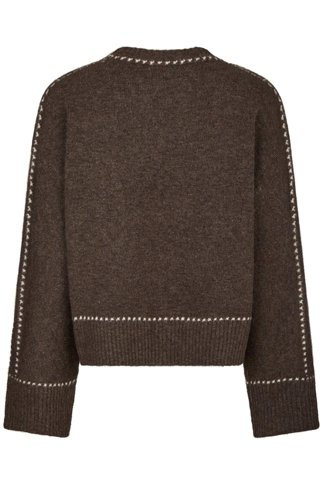 Neo Noir - Roeme Knit Stitch Blouse 164818 - 205 - Brown Melange